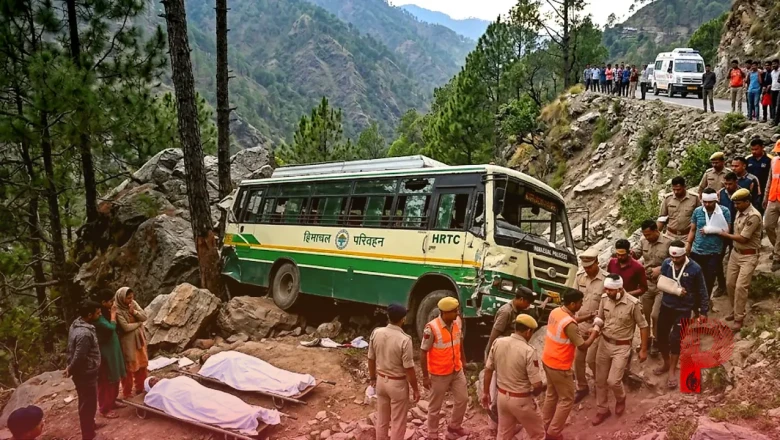 हिमाचल प्रदेश: रामपुर में एचआरटीसी बस गहरी खाई में गिरी, कंडक्टर समेत 2 की दर्दनाक मौत, 22 घायल