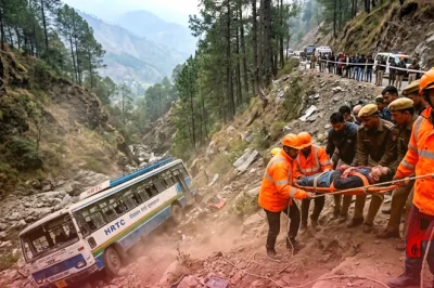 शिमला में बस हादसे का तांडव: अनियंत्रित होकर गहरी खाई में गिरी HRTC की बस, दो यात्रियों की दर्दनाक मौत