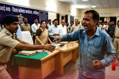 नरसिंहपुर जनसुनवाई में युवक का आत्मदाह का प्रयास, पेट्रोल डालकर बोला 'हम पागल हो चुके हैं'