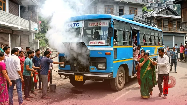 रामपुर में एचआरटीसी बस के इंजन से निकला धुआं, मची अफरातफरी, खटारा बसों की हालत पर उठे गंभीर सवाल