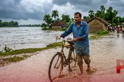 बिहार का मौसम: चंपारण और अररिया में भारी बारिश का अलर्ट, नदियों के उफान से बाढ़ का खतरा