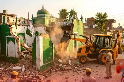 संभल में अवैध अतिक्रमण पर फिर गरजा प्रशासन का बुलडोजर, सरकारी जमीन पर बने इमामबाड़े और मजार को किया जमींदोज