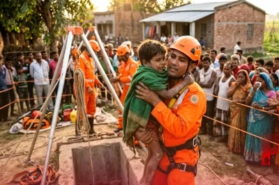 गया में मौत के मुंह से लौटा मासूम: 30 फीट गहरे बोरवेल में 7 घंटे फंसा रहा बच्चा, NDRF ने बचाई जान