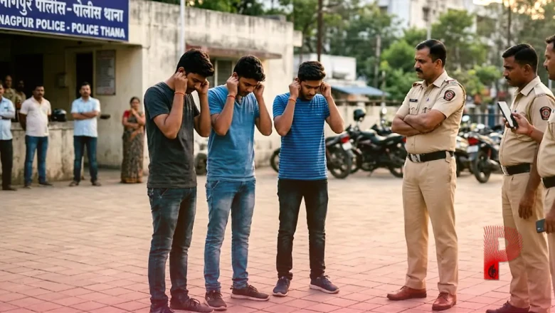 शहर के कमिश्नर वाले डायलॉग पर रील बनाना पड़ा महंगा, नागपुर पुलिस के सामने कान पकड़कर माफी मांगते दिखे युवक