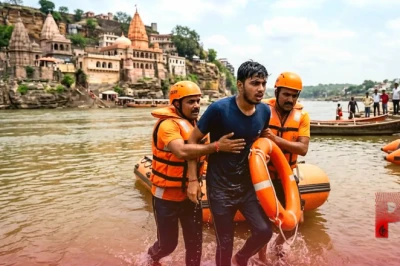 ओंकारेश्वर में नर्मदा नदी में डूब रहा था बीटेक छात्र, बचाव दल की तत्परता से बची जान