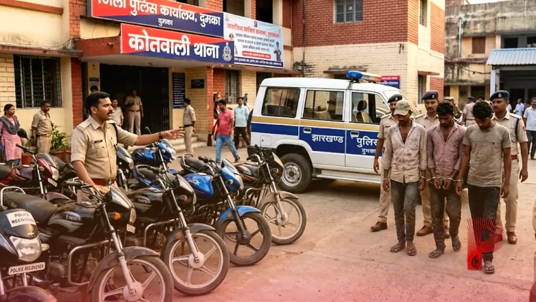 दुमका पुलिस का बड़ा एक्शन: बाइक चोरी करने वाला अंतरराज्यीय गिरोह पकड़ा गया, बांग्लादेश सीमा तक फैले हैं तार
