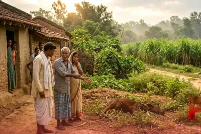 पश्चिमी चंपारण में बाघ का आतंक: बछड़े का शिकार कर दहलाया गांव, सहमे लोग घरों में कैद