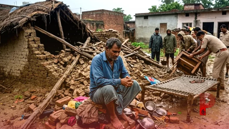 मुजफ्फरनगर में बरपा कुदरत का कहर, भारी बारिश के चलते कच्चा मकान गिरने से 5 लोगों की दर्दनाक मौत