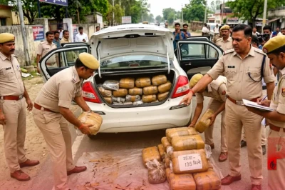 मधुबनी पुलिस की बड़ी कामयाबी, दिल्ली नंबर की कार से 135 किलो गांजा जब्त