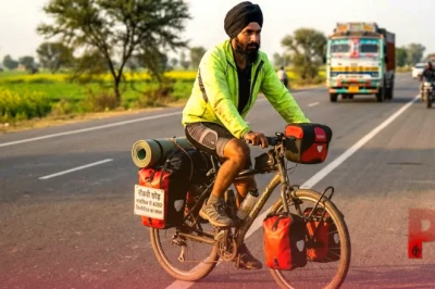 सैकड़ों मील की यात्रा: नौकरी छोड़ साइकिल से 4000 किलोमीटर का सफर तय कर रहे पलविंदर