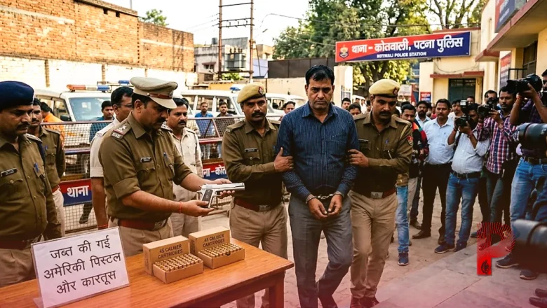 पटना का कुख्यात भू-माफिया संतोष डॉन पुलिस के हत्थे चढ़ा, अमेरिकी पिस्टल और कारतूस जब्त