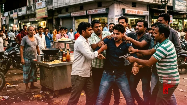 यूपी: उधार चाउमीन न देने पर युवक ने सरेआम लहराया कट्टा, निडर भीड़ ने दबोचकर कर दी धुनाई