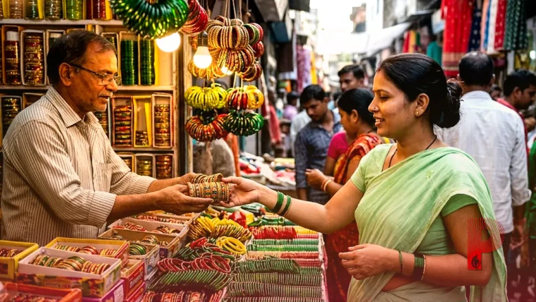सावन के लिए मुजफ्फरपुर का इस्लामपुर बाजार तैयार, हरी चूड़ियों और लाह की लहठी की मची है धूम