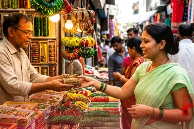 सावन के लिए मुजफ्फरपुर का इस्लामपुर बाजार तैयार, हरी चूड़ियों और लाह की लहठी की मची है धूम