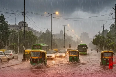 दिल्ली-एनसीआर में बारिश का दौर जारी, देश के 16 राज्यों में भारी वर्षा और तूफान का अलर्ट