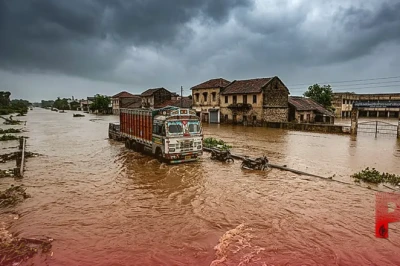 गुजरात में मूसलाधार बारिश का कहर: कई जिलों में बाढ़ से संपर्क कटा, सभी स्कूल-कॉलेज बंद