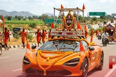 हरिद्वार से दिल्ली की ओर निकली 5.5 करोड़ की मैकलारेन कार वाली कांवड़, शिव भक्तों के बीच छाई चर्चा