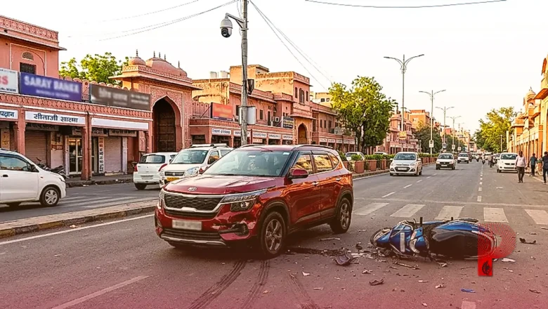 जयपुर में बेकाबू रफ्तार का कहर: सेल्टॉस कार ने स्कूटी को मारी भीषण टक्कर, युवक की मौके पर मौत, रोंगटे खड़े कर देने वाला CCTV आया सामने