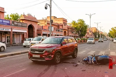 जयपुर में बेकाबू रफ्तार का कहर: सेल्टॉस कार ने स्कूटी को मारी भीषण टक्कर, युवक की मौके पर मौत, रोंगटे खड़े कर देने वाला CCTV आया सामने