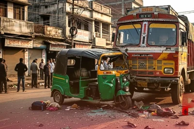 पटना: तेज रफ्तार ट्रक ने ऑटो को मारी जोरदार टक्कर, मां-बेटी की मौके पर ही मौत