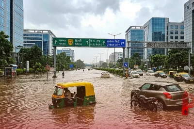 गुरुग्राम में 5 घंटे की आफत वाली बारिश: सड़कें बनीं तालाब, पुलिस ने निजी कंपनियों से की अपने कर्मचारियों को WFH देने की अपील
