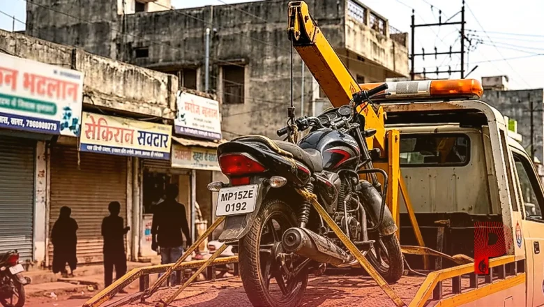सागर में ट्रैफिक नियमों की धज्जियां: एक बाइक के नाम पर कटे 65 चालान, पुलिस ने गाड़ी की जब्त