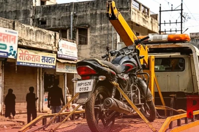 सागर में ट्रैफिक नियमों की धज्जियां: एक बाइक के नाम पर कटे 65 चालान, पुलिस ने गाड़ी की जब्त