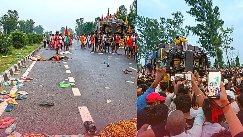 मेरठ में कांवड़ यात्रा के दौरान मची अफरा-तफरी, पुलिस की मुस्तैदी से टला बड़ा हादसा