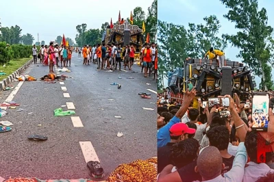 मेरठ में कांवड़ यात्रा के दौरान मची अफरा-तफरी, पुलिस की मुस्तैदी से टला बड़ा हादसा