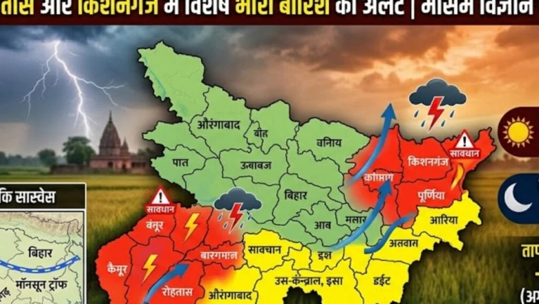 बिहार का मौसम: कल इन जिलों में होगी भारी बारिश, बिजली गिरने और आंधी का भी अलर्ट