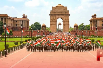 दिल्ली: कर्तव्य पथ पर उमड़ा देशभक्ति का सैलाब, मुख्यमंत्री रेखा गुप्ता और नितिन नवीन ने तिरंगा यात्रा में की शिरकत