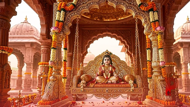 अयोध्या के राम मंदिर में रामलला का भव्य झूलनोत्सव शुरू: स्वर्ण जड़ित चांदी के झूले पर विराजमान हुए प्रभु