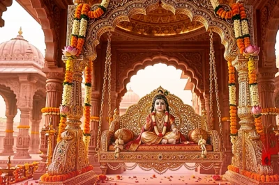 अयोध्या के राम मंदिर में रामलला का भव्य झूलनोत्सव शुरू: स्वर्ण जड़ित चांदी के झूले पर विराजमान हुए प्रभु