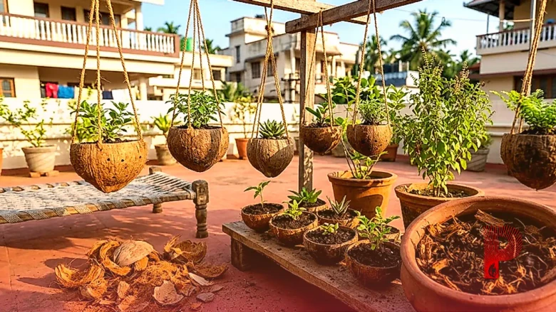 बागवानी के टिप्स: नारियल के छिलकों और कवच को न समझें बेकार, घर पर बनाएं नेचुरल गमले और जैविक खाद