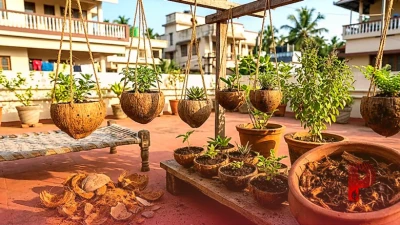 बागवानी के टिप्स: नारियल के छिलकों और कवच को न समझें बेकार, घर पर बनाएं नेचुरल गमले और जैविक खाद