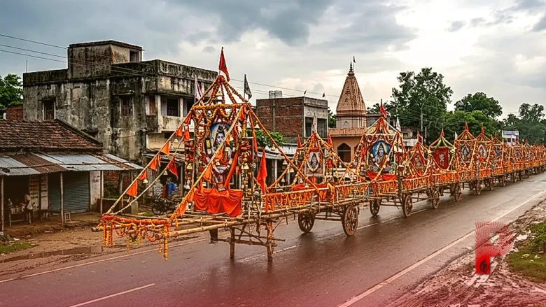 सावन की अद्भुत भक्ति: मुंगेर के रास्ते 54 फीट लंबा भव्य कांवड़ लेकर बाबाधाम रवाना हुए 500 श्रद्धालु