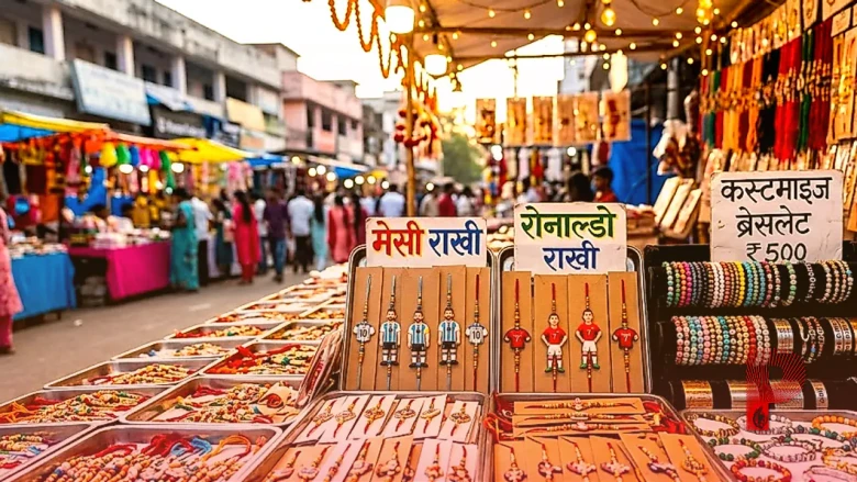 रांची में रक्षाबंधन की रौनक: बाजारों में सजीं मेसी और रोनाल्डो की राखियां, 500 रुपये में बनवाएं कस्टमाइज ब्रेसलेट