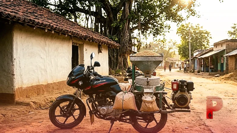 कोडरमा के पिंटू की अनोखी पहल: मोटरसाइकिल पर शुरू की मिनी चक्की, ₹30000 के निवेश से कर रहे हैं शानदार कमाई