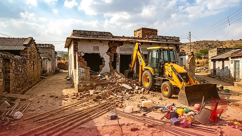 अलवर में खौफनाक गुंडागर्दी: 50 हमलावरों ने JCB और लाठियों से घर को बनाया निशाना, महिलाओं-बच्चों को पीटा