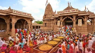 राजस्थान: अच्छी बारिश और खुशहाली के लिए चारभुजा जी को चढ़ाया 11 क्विंटल महाप्रसाद, उमड़ी श्रद्धालुओं की भारी भीड़