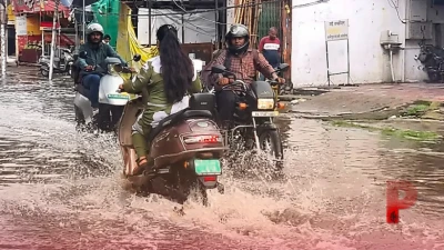कानपुर में चंद घंटों की बारिश ने खोली नगर निगम की पोल, सड़कें बनीं तालाब