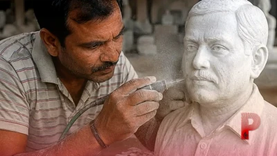 पलामू में तस्वीरें बनकर जीवंत हो रहीं मूर्तियां, मकराना के पत्थर पर उकेरी जा रही स्मृतियां