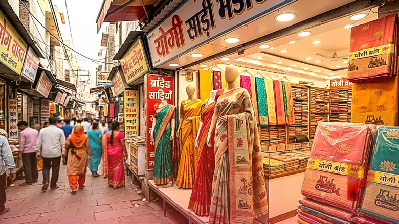 बाजार में छाई सीएम योगी ब्रांड की साड़ी, बुलडोजर और कमल के डिजाइन वाली ड्रेस बनी आकर्षण का केंद्र