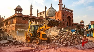 दिल्ली की जामा मस्जिद के पास चला एमसीडी का बुलडोजर, पार्कों से हटाया गया अवैध अतिक्रमण