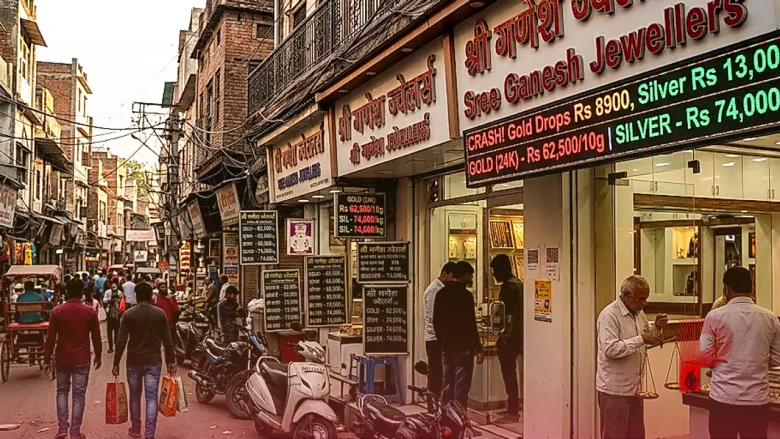 सोने की कीमतों में बड़ी गिरावट: 8900 रुपये सस्ता हुआ सोना, चांदी भी 13,000 रुपये फिसली