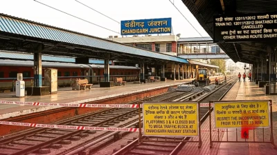 चंडीगढ़ रेलवे स्टेशन पर 35 दिनों का मेगा ट्रैफिक ब्लॉक, 12 ट्रेनें पूरी तरह रद्द और कई का बदला रूट
