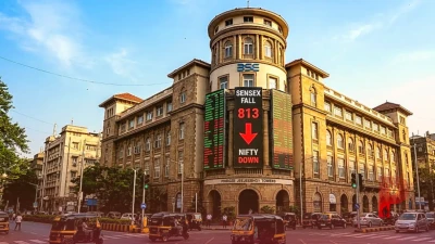 भारतीय शेयर बाजार में फिर मची खलबली: सेंसेक्स 813 अंक लुढ़का, निफ्टी भी 23,500 के स्तर से नीचे आया