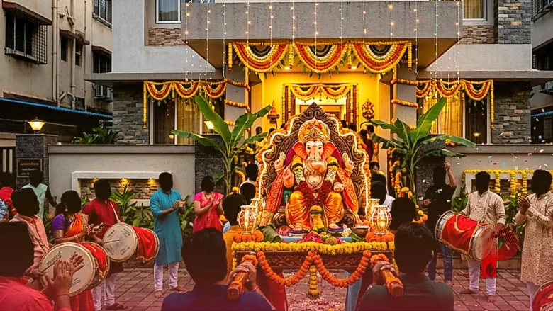 गणेश चतुर्थी: शिल्पा शेट्टी ने धूमधाम से किया बप्पा का स्वागत, ढोल-नगाड़ों और जयकारों से गूंजा घर