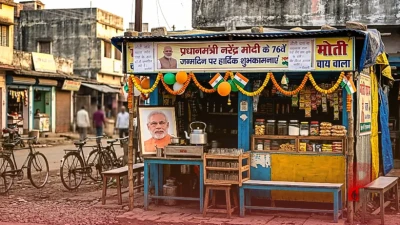 प्रधानमंत्री नरेंद्र मोदी के 76वें जन्मदिन पर कटिहार के चाय वाले ने दिखाई अनोखी दीवानगी