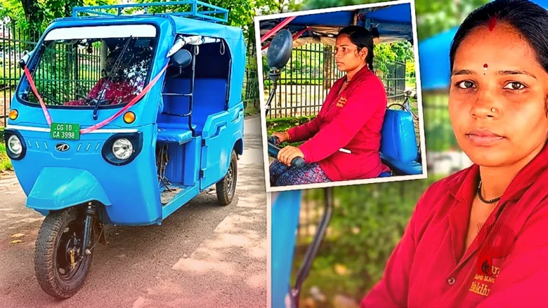 बिलासपुर की गंगा साहू ने ई-रिक्शा के जरिए बदली अपनी दुनिया, अब खुद कमाकर परिवार को दे रहीं सहारा